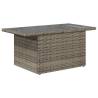 Versatile Grey Garden Table with Glass Top | 100x55 cm