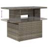 Versatile Grey Garden Table with Glass Top | 100x55 cm