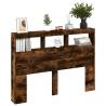 Headboard Cabinet with LED - Smoked Oak | Hipo Market