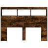 Headboard Cabinet with LED - Smoked Oak | Hipo Market