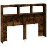 Headboard Cabinet with LED - Smoked Oak | Hipo Market