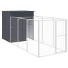 Durable Dog House with Run - Anthracite Galvanised Steel