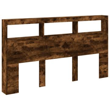 Headboard Cabinet with LED - Smoked Oak | Hipo Market