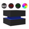 Modern Black Coffee Table with LED Lights - 50x50x40 cm