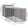 Durable Dog House with Run - Anthracite Galvanised Steel