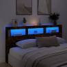 LED Smoked Oak Headboard Cabinet - Modern Design | HipoMarket