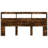 LED Smoked Oak Headboard Cabinet - Modern Design | HipoMarket