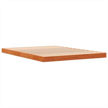 Wax Brown Double Bed Frame - Solid Pine 135x190 cm | Hipomarket