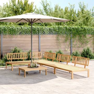 5 Piece Garden Pallet Sofa Set - Solid Wood Acacia | HipoMarket