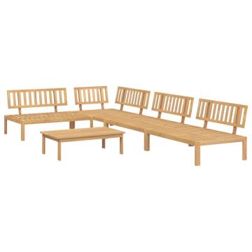 5 Piece Garden Pallet Sofa Set - Solid Wood Acacia | HipoMarket