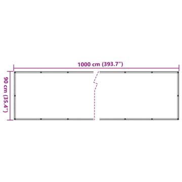 Garden Privacy Screen White 1000x90 cm PVC | Hipomarket