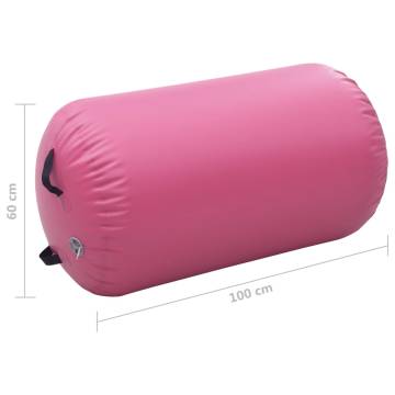 Inflatable Gymnastic Roll with Pump - 100x60 cm Pink