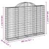 Arched Gabion Baskets 9 pcs | Galvanised Iron Garden Barriers