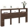 Headboard Cabinet with LED - Brown Oak | Hipomarket