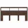 Headboard Cabinet with LED - Brown Oak | Hipomarket