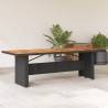 Garden Table with Acacia Wood Top Black 240x90x75 cm Poly Rattan Colour black Size 240 x 90 x 75 cm Quantity in Package 1 Material solid acacia wood 