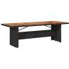 Stylish Garden Table with Acacia Wood Top - Black 240x90 cm