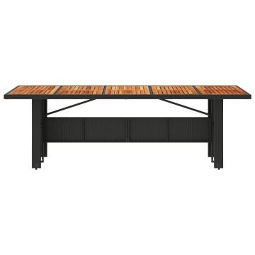 Stylish Garden Table with Acacia Wood Top - Black 240x90 cm