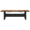 Stylish Garden Table with Acacia Wood Top - Black 240x90 cm