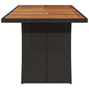 Stylish Garden Table with Acacia Wood Top - Black 240x90 cm