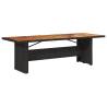 Stylish Garden Table with Acacia Wood Top - Black 240x90 cm