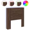 Headboard Cabinet with LED in Brown Oak - Modern Design