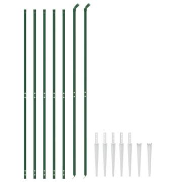 Wire Mesh Fence with Spike Anchors - 2x10m Green