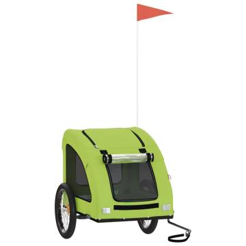 Durable Pet Bike Trailer – Green Oxford Fabric & Iron