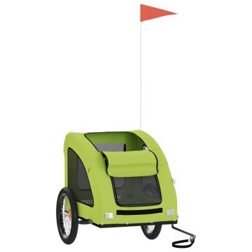 Durable Pet Bike Trailer – Green Oxford Fabric & Iron