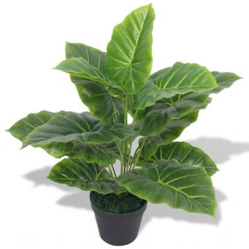 Lifelike Artificial Taro Plant with Pot - 45 cm Green