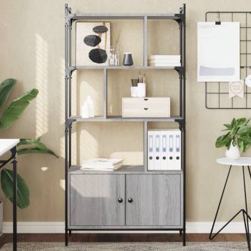 Grey Sonoma Bookcase with Doors - Stylish & Practical Storage