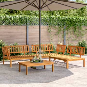 4 Piece Garden Pallet Sofa Set - Solid Acacia Wood Furniture