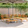 4 Piece Garden Pallet Sofa Set Solid Wood Acacia Colour brown Quantity in Package 1 Model middle + 2x corner + table Wood colour dark brown 