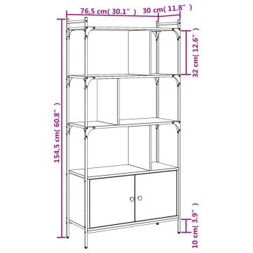 Grey Sonoma Bookcase with Doors - Stylish & Practical Storage