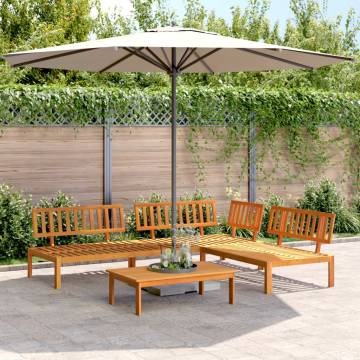 4 Piece Garden Pallet Sofa Set - Solid Acacia Wood