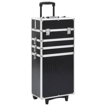 Make-Up Trolley Aluminium Black Crocodile Pattern - HipoMarket