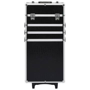 Make-Up Trolley Aluminium Black Crocodile Pattern - HipoMarket