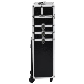 Make-Up Trolley Aluminium Black Crocodile Pattern - HipoMarket