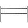 Garden Fence with Spear Top Steel 1.7x0.6 m Black Colour black Quantity in Package 1 Length 1.8 m Height 0.6 m 