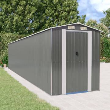 Light Grey Garden Shed - Durable Galvanised Steel Storage