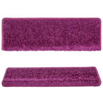 Violet Carpet Stair Treads - 15 pcs | Non-Slip & Washable