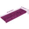 Violet Carpet Stair Treads - 15 pcs | Non-Slip & Washable