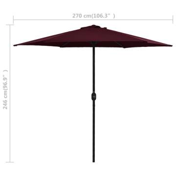 Outdoor Parasol with Aluminium Pole | Bordeaux Red 270x246 cm