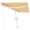 Manual Retractable Awning with LED - Yellow & White 500x300 cm