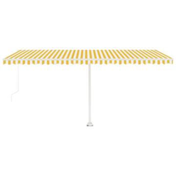 Manual Retractable Awning with LED - Yellow & White 500x300 cm