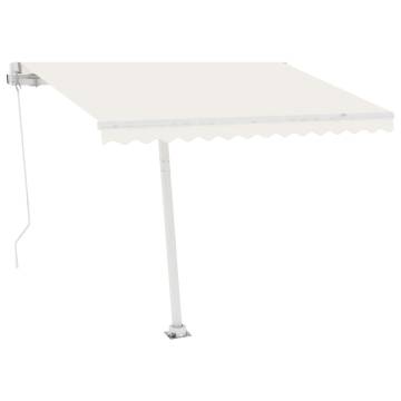 Manual Retractable Awning with LED - Cream 350x250 cm