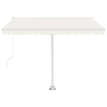 Manual Retractable Awning with LED - Cream 350x250 cm