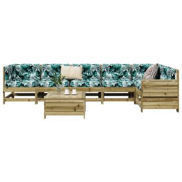 7 Piece Garden Sofa Set - Impregnated Pinewood for Outdoor Relaxation