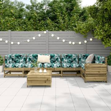 7 Piece Garden Sofa Set - Impregnated Pinewood for Outdoor Relaxation