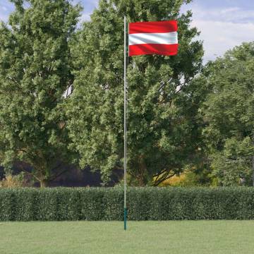 Austria Flag and Pole 6.23m Aluminium | Durable & Adjustable